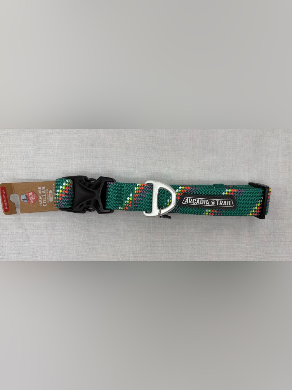 Arcadia Trail Rope Paracord Dog Collar Large-Fits neck 17-26 inches-Green